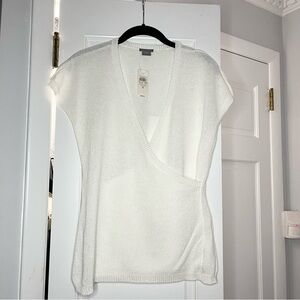 Ann Taylor Creme Cotton Business Casual Knit Fall Sweater